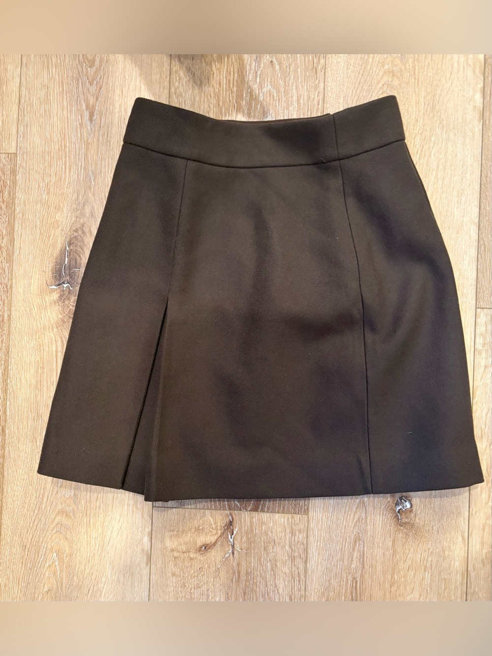 J. Crew New Dark Brown 100% Wool Mini A-Line Skirt-Size 00